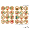 24pcs Christmas advent calendar stickers for DIY gift wrapping and decor - T7724 Countdown 1-24 2Sheets