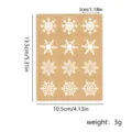 Snowflake Christmas sticker sheet with 12 pieces in kraft brown for DIY gift decor - T7725 Snowflake Stickers