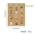 Christmas sticker sheet featuring 12 cartoon Santa and reindeer designs for DIY gift decoration - T7726 Christmas Stickers