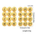 Goldene 24-teilige Weihnachts-Adventskalender-Nummernaufkleber 1-24 für DIY-Geschenkbox-Deko - T7727 Gold Countdown 1-24 2Blatt