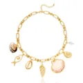 Collar de concha de mar dorado cadena gruesa con dijes joyería regalo para mujer - Estilo 3