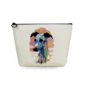 Borsa per trucco con cerniera in tela con stampa di cani colorati, comoda custodia portatile. - Stile Levriero Astratto Multicolore (sn4502)