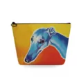 Borsa cosmetica in tela con stampa artistica di levriero blu, pochette trucco con zip. - Stile Illustrazione Levriero Blu (sn4510)