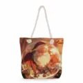 Weihnachten Weihnachtsmann Druck Canvas Tragetasche, stylische Winter Schultertasche. - Weihnachtsmann auf Schlitten Kristallkugel (msk0691)