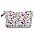 Detailed view of the cute medical themed makeup pouch with vibrant medical pattern print. - White Cartoon Medical Pattern (hz1516)