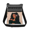 Canvas shoulder bag featuring cute black girl print, stylish casual crossbody bag for women. - Style (xkk0785)