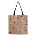 Borsa Tote in Tela Stampa Fiori Rosa Borsa Shopper Riutilizzabile Borsa a Mano Casual - Stile hm0365