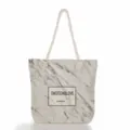 Grand sac cabas en toile avec impression marbre et poignées en corde épaisse pour femmes. - Emotion et Amour Marbre (ms2016c)