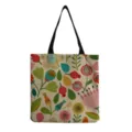 Borsa tote in tela con stampa floreale colorata vista dettagliata, borsa della spesa riutilizzabile - Stile hm0528