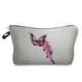 Stilvolle Kosmetiktasche mit Aquarell Schmetterling Muster aus Stoff fur den Alltag. - Lila Schmetterling Stil (hz3960)
