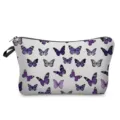 Detailansicht der lila Schmetterling Make-up Tasche, stilvoller Federmäppchen Organizer. - Lila Schmetterlinge Stil (hz3974)