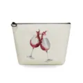 Bolsa de maquillaje con cremallera de lona con estampado creativo de copas de vino de acuarela. - Copas de Vino en Acuarela Brindando (sn4011)
