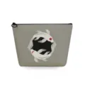 Bolsa cosmetica de lona con cremallera y estampado de peces koi para almacenamiento diario. - Piscis Cielo Estrellado (sn4015)