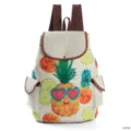 Süßer Canvas Rucksack für Damen und Studenten, lässige Ananas Print Schultasche Reisetasche. - Herzbrille Ananas Stil (1670d)