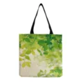Canvas shopper tas met frisse groene bladeren botanische print, milieuvriendelijke tas. - Eenvoudig Linnen Groen Blad Botanisch Print (hmk0370) / Broken Wit