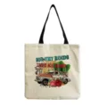 Casual tsanta tote apo kamva me vintage auto cactus eikona, megali choritikotita shoulder bag. - Στυλ με Ρετρό Αυτοκίνητο σε Επαρχιακό Δρόμο (hm5089)