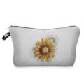 Sonnenblumen Druck Kosmetiktasche multifunktional tragbare Stiftetasche für den Alltag. - Handgezeichnetes Sonnenblumen Stil (hz3979)