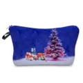Weihnachten Make-up Tasche Detail, Damen bedruckte Kulturtasche, Reise Kosmetik Organizer - Weißer Weihnachtsbaum-Schneeszene-Stil (hz1592)