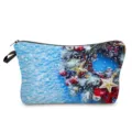 Weihnachten Kosmetiktasche stilvolle Damen Kulturbeutel Reise Make-up Aufbewahrung - Weihnachtskranz Tannenzapfen Schneeszene (hz1593)