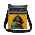 Stylish canvas crossbody bag with anime girl print, double zipper, and trendy striped design. - Style 20 (xkk0349)