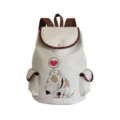 Segeltuch Rucksack mit niedlichem Hundemotiv, lässige Freizeittasche für Schule, Reise und Alltag - Herzblase Bullterrier (sj4425)