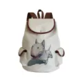 Canvas Rucksack mit Bullterrier Hund Motiv, lässige Schul- und Reise-Tagesrucksack. - 3D Schatten Bullterrier (sj4435)