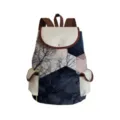 Canvas Rucksack mit geometrischem Print und Klappentasche für Schule und Alltag. - Geometrische Form Tote Zweige Druck Stil (sj5060)
