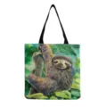 Sac cabas en toile avec joli imprimé paresseux aquarelle sac épaule décontracté - Paresseux Aquarelle Beige (hm6899)