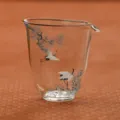 Pichet à thé en verre transparent motif de pin et de grue service à thé résistant à la chaleur - Pichet à thé Wuyi série pin et grue