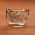 Chauffe théière en verre avec motif pin et grue, socle chauffant à bougie pour service à thé - Série pin et grue - Réchaud à thé