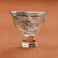 Tasse a thé en verre cristal avec motif traditionnel de pin et de grue pour kung-fu. - Série Pin vert et grue blanche - Tasse de dégustation