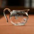 Pichet à thé en verre transparent avec motif pin et grue, résistant à la chaleur pour service. - Série Pin et Grue - Verseuse Gongdao You Le