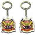 USA 250. Jubiläum Schlüsselanhänger Amerikanische Flagge Adler Souvenir Metall Geschenk - 2 Stück/Set / Stahlfarben