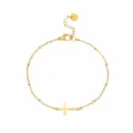 Cavigliera con croce d'oro da donna catenina di perline minimalista gioielli moda. - Stile Croce Oro