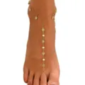 Catena da piede con margherita dorata da donna cavigliera con perle gioiello spiaggia - Stile Cavigliera con Anello per il Piede e Margherita Perla