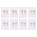 Chic gold bow pearl earrings set, elegant bridesmaid jewelry gifts with cards, 8 pairs pack. - Bowknot Dangle Pearl Style