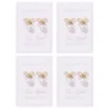 Elegant gold bow pearl drop earrings set for women and bridesmaids, small and delicate design. - Romantic Bowknot Gift Style
