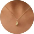 Gold conch shell pendant necklace for women, elegant copper choker jewelry accessory variant. - Shell Style / Gold