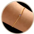 Délicat bracelet chaîne doré avec une pierre précieuse violette, bijou élégant quotidien. - Juin - Or
