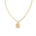 Collier pendentif lettre G en or avec des strass de cristal étincelants sur chaîne fine. - Lettre G / Or