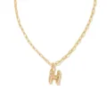 Collier de chaîne doré avec pendentif lettre H étincelant pour la mode des femmes. - Lettre H / Or