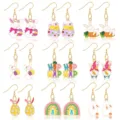 Easter bunny egg enamel drop earrings set gold plated cute holiday jewelry gifts for women - Easter Bunny Carrot Set (Style 10)