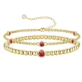 Bracciale elegante dorato con pietre di nascita perline gioiello regalo per donna - Luglio