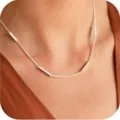 Minimalist copper clavicle chain with delicate bar details, stylish variant jewelry. - Silver Bar Link Clavicle Chain (Style 4) / Steel