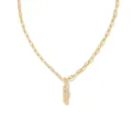 Collier chaîne maillons minimaliste doré avec pendentif étincelant, cadeau élégant pour femme - Lettre I / Or