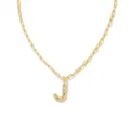Collier doré avec pendentif lettre J et strass étincelants sur une chaîne élégante. - Lettre J / Or