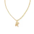 Collier pendentif lettre K en or chaîne trombone minimaliste bijou élégant cadeau pour femme - Lettre K / Or