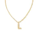 Collier avec pendentif lettre L initiale en or, bijoux femme mode élégant minimaliste. - L / Or