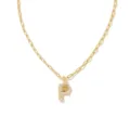 Collier avec pendentif lettre P en or et cristaux scintillants, bijou minimaliste élégant. - Lettre P / Or