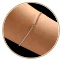 Bracelet tennis chic avec pierre de naissance jaune et chaîne argentée pour tous les jours. - Août - couleur acier